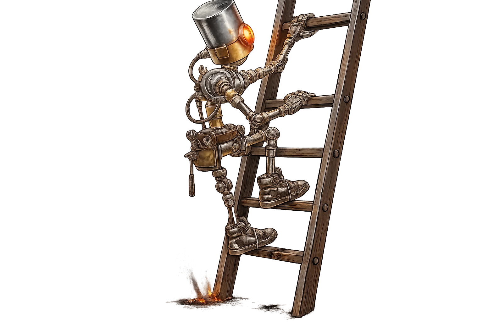 Robot climbing a ladder